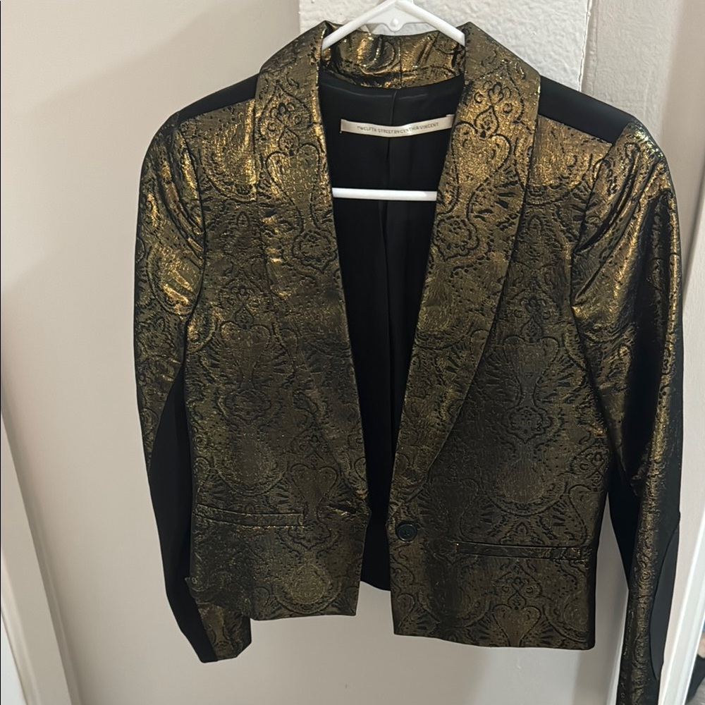 Elegant Gold and Black Women's Jacket